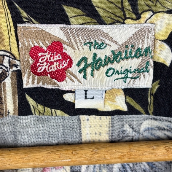 VTG Hilo Hattie Hawaiian Shirt Men ButtonUp Sz L Short Sleeve Aloha Tropical USA - Picture 4 of 7